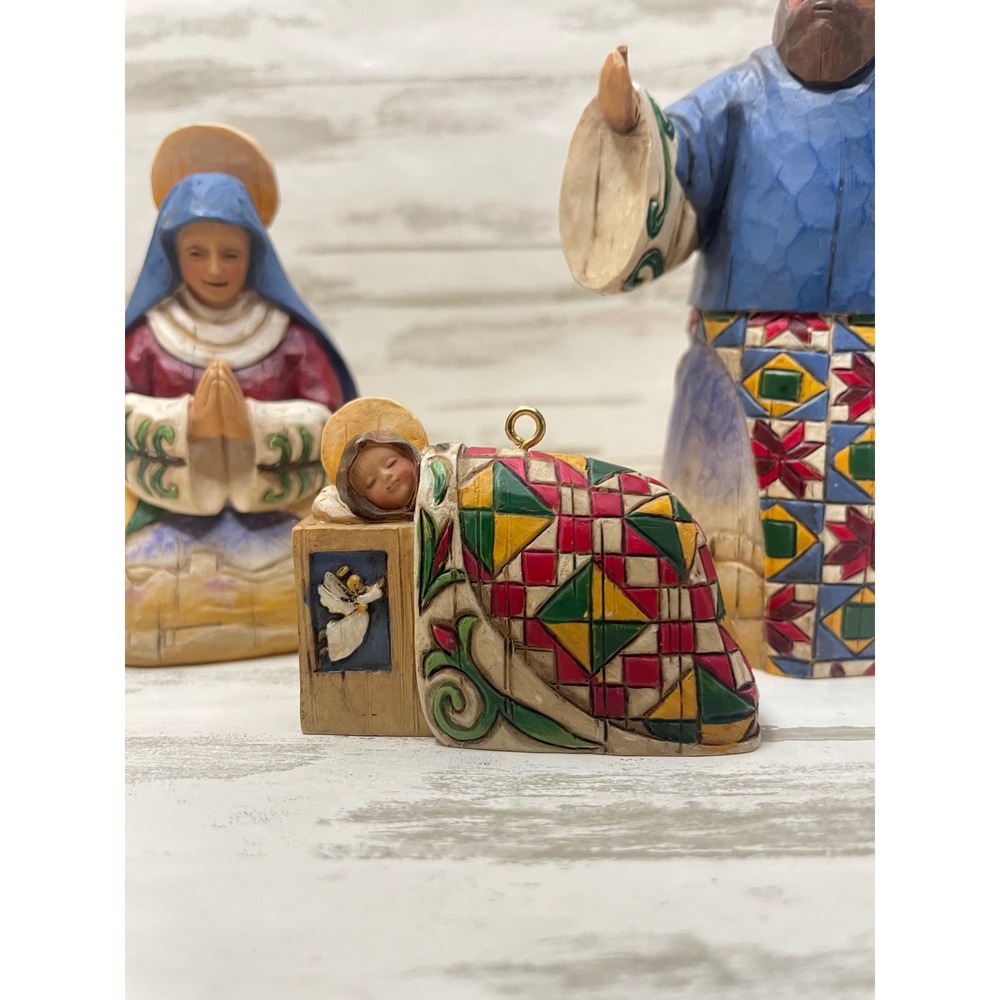 Jim Shore Nativity Holy Family Ornament set of 3 - Picture 3 of 9